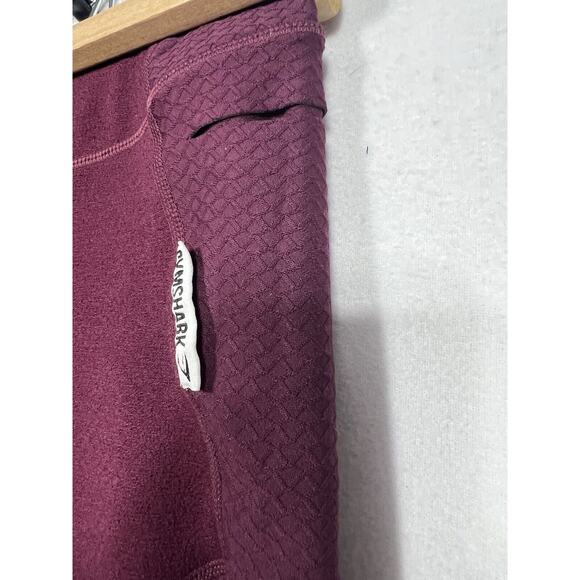 Gymshark Leggings Womens Size S maroon Textured Compression Activewear‎ pocket - Picture 3 of 6